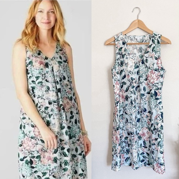 J. Jill Love Linen Floral A Line Dress, medium - Picture 1 of 14